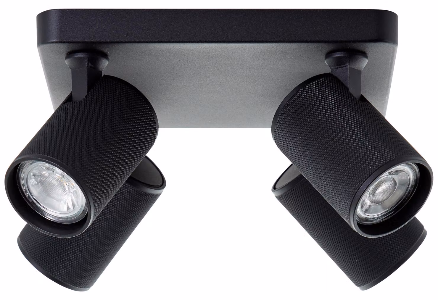 Brilliant Lampe Marty Pannello faretti LED 4flg nero sabbia nero 4x GU10, 10 W, lampadina LED inclusa e sostituibile