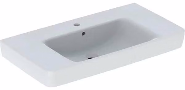 Geberit Renova Plan, lavabo avec tablette, 90x48 cm, 1 trou pour robinet, avec trop-plein, 501702, 501.702.00.8, 501.702.00.8
