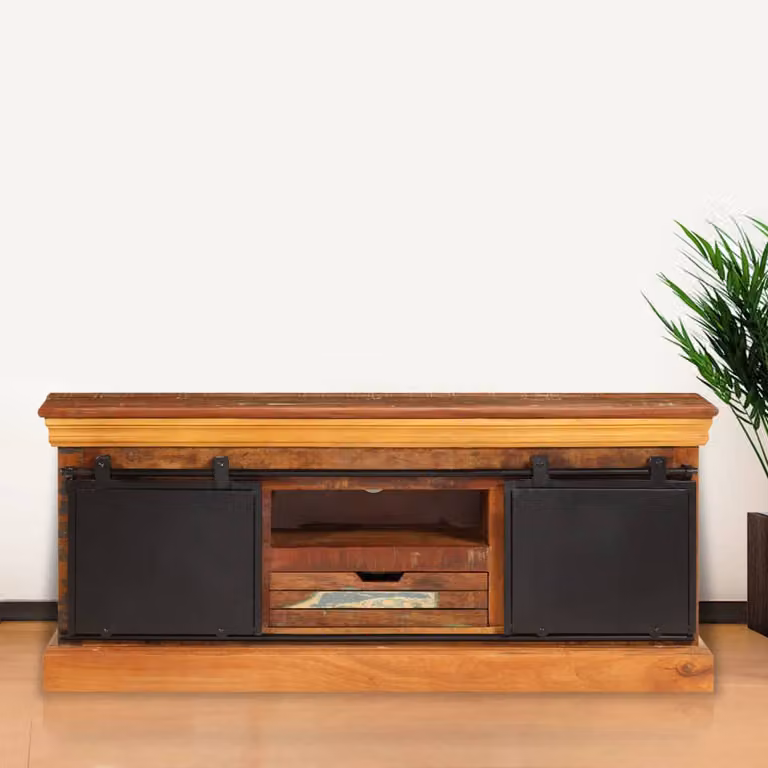 vidaXL Mobile Porta TV 110x30x45 cm in Legno Massello di Recupero