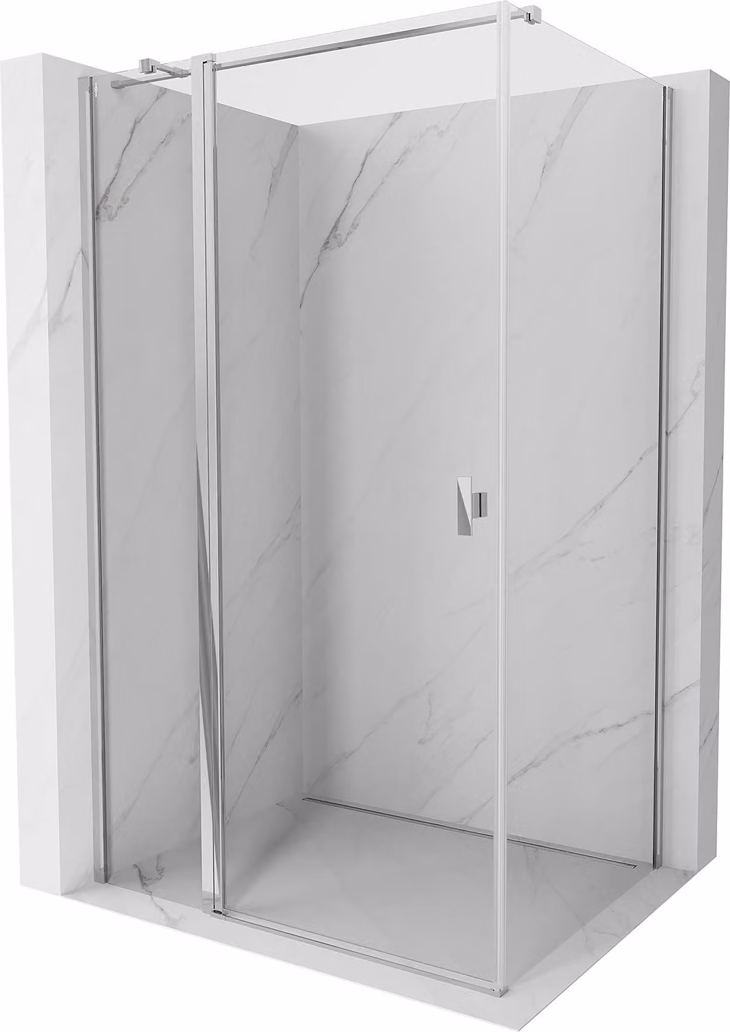Mexen Mist T cabina doccia a battente 110 x 75 cm, trasparente, cromato - 8A4T-110-075-01-00