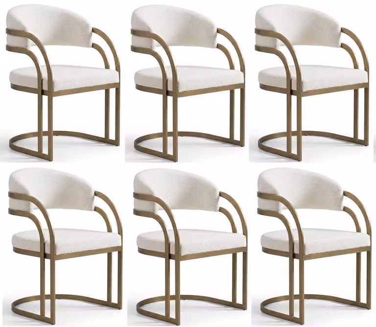 Set di sedie beige, 6 sedie, sedie da sala da pranzo, sedie per cucina e sala da pranzo