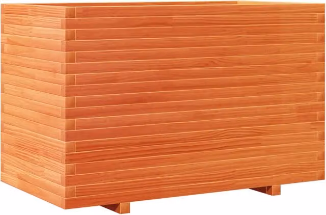 Fioriera | Cassetta per fiori | Vaso Giardino Marrone Cera 110x60x72 cm Legno Massello Pino