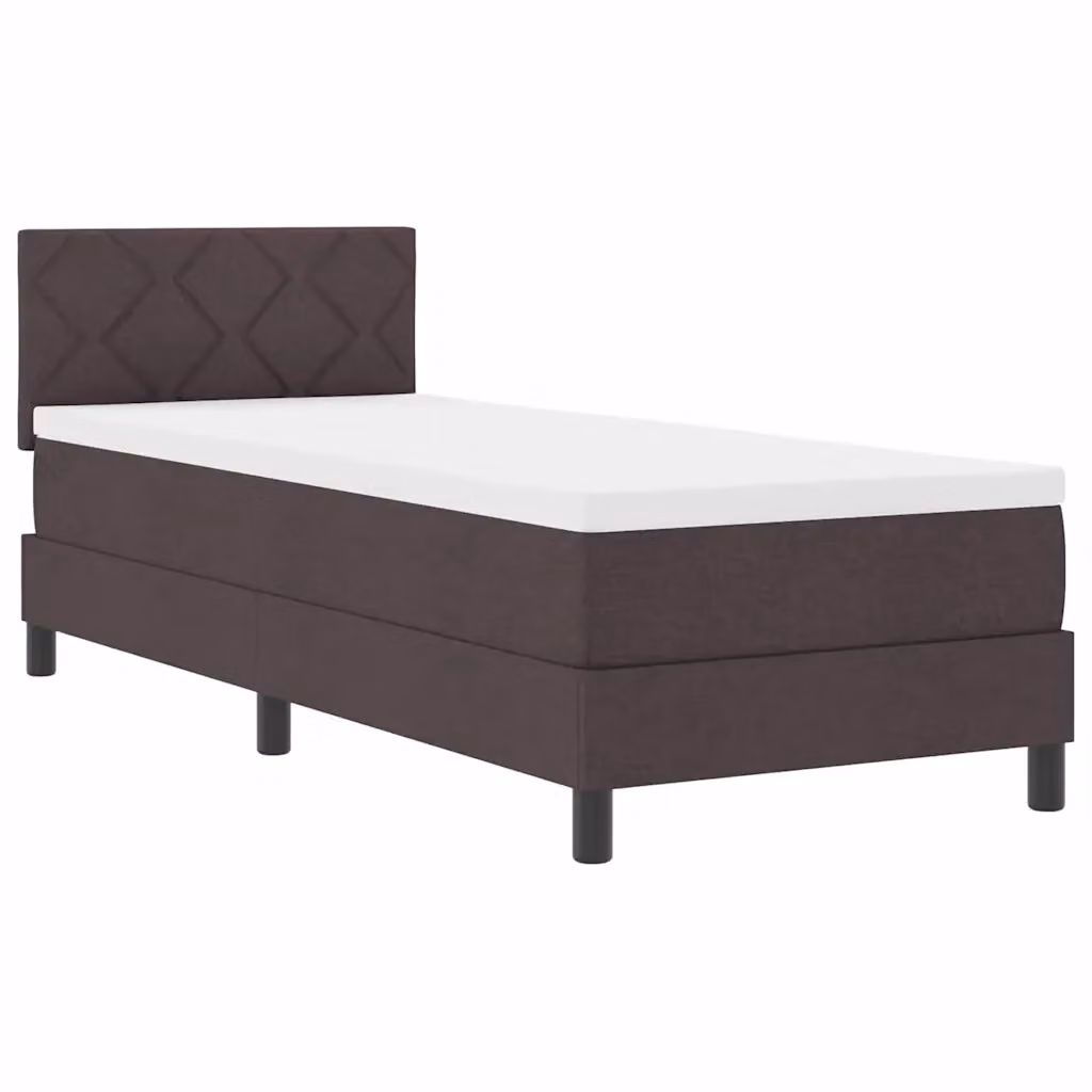 Letto a molle con illuminazione LED sottostante vidaXL in tessuto marrone, L 80 x P 200 cm – 2