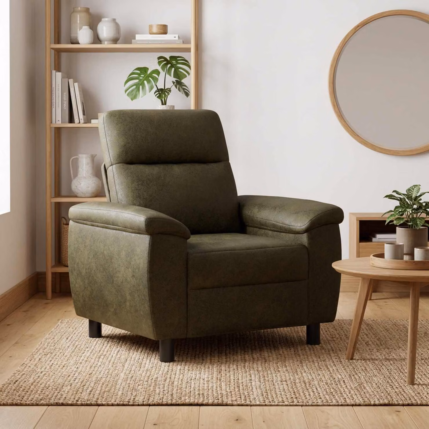 Divano moderno vidaXL verde militare L 95 cm x P 90 cm x H 95 cm