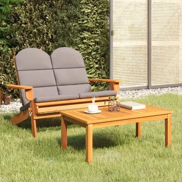 Set Salotto da Giardino Adirondack 2pz Legno Massello di Acacia 360043