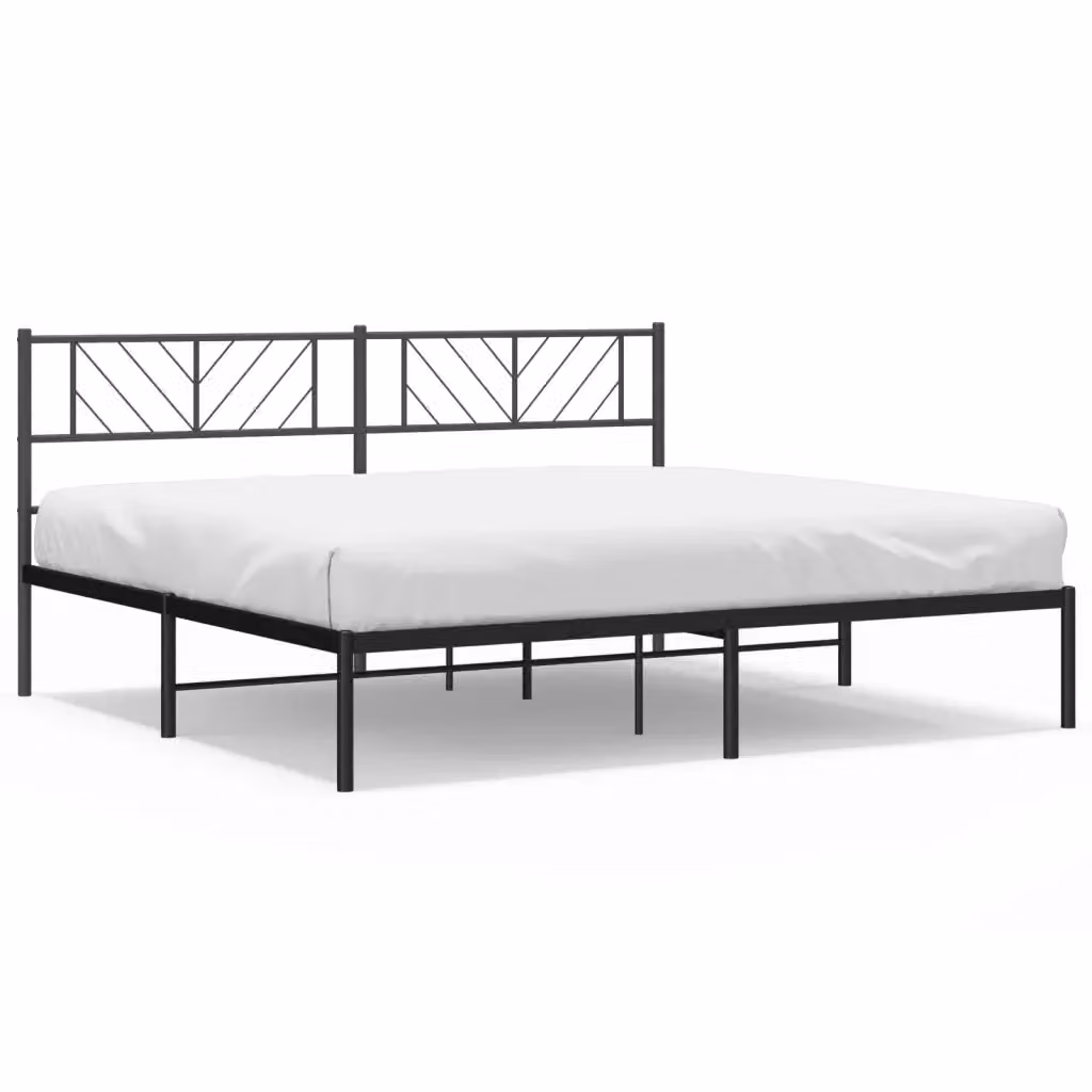 Giroletto vidaXL con testiera in metallo nero L/P: 200 x 200 cm – 2