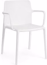 Sedia da esterno con braccioli Yes Everyday in polipropilene bianco impilabile e resistente alle intemperie
