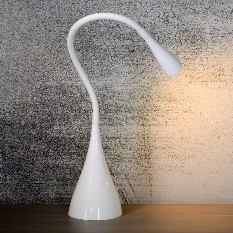 Lucide Lampada da scrivania Zozy, dimmerabile, Bianco / Opale, Studio / Ufficio, Plastica, Moderno, Lampada da tavolo LED