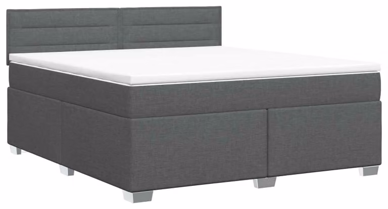 Letto a molle con materasso grigio scuro 140 x 190 cm in tessuto