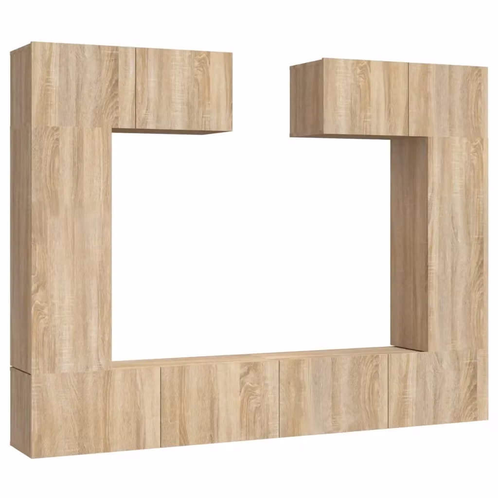 Set di mobili porta TV da 6 pezzi vidaXL in legno multistrato color rovere sonoma e beige per il tuo soggiorno – 2