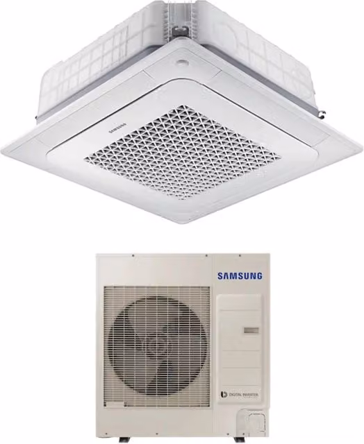 Condizionatore a Cassetta 4 Vie Samsung Windfree 36000 Btu AC100RN4DKG Trifase R-32 Bianco con Wi-Fi e Pannello