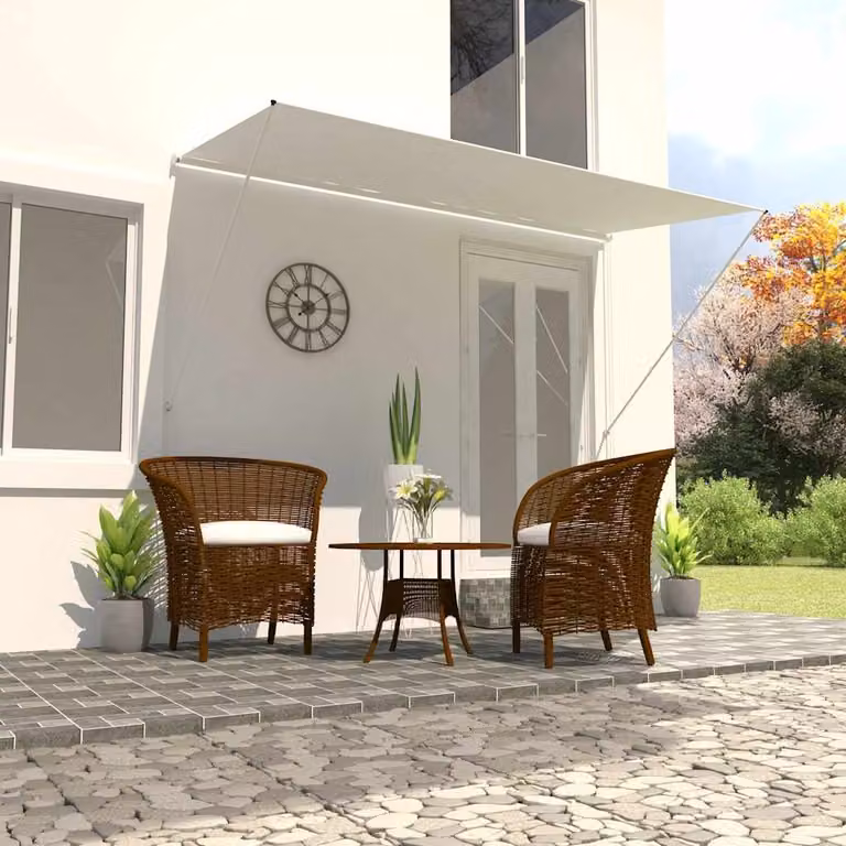 vidaXL Tenda da Sole Retrattile 350x150 cm Crema