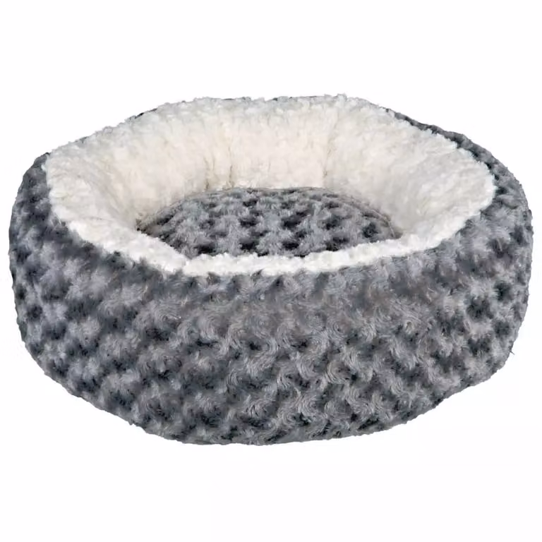 TRIXIE Kaline, cuccia a forma di ciambella, interna, per cani, color crema, grigia, rotonda, tinta unita