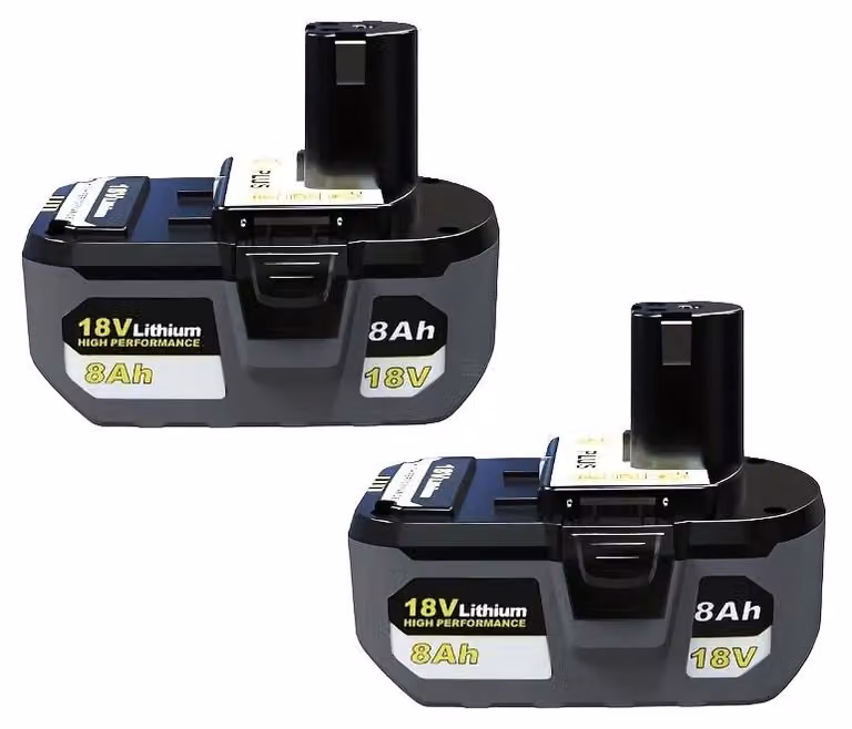 Batterie di ricambio, capacità 8,0Ah, compatibili con Ryobi, 18V, 2 batterie da 8,0Ah