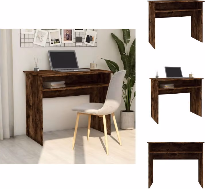 vidaXL Scrivania in rovere fumé 90x50x74 cm materiale a base di legno - Scrivanie