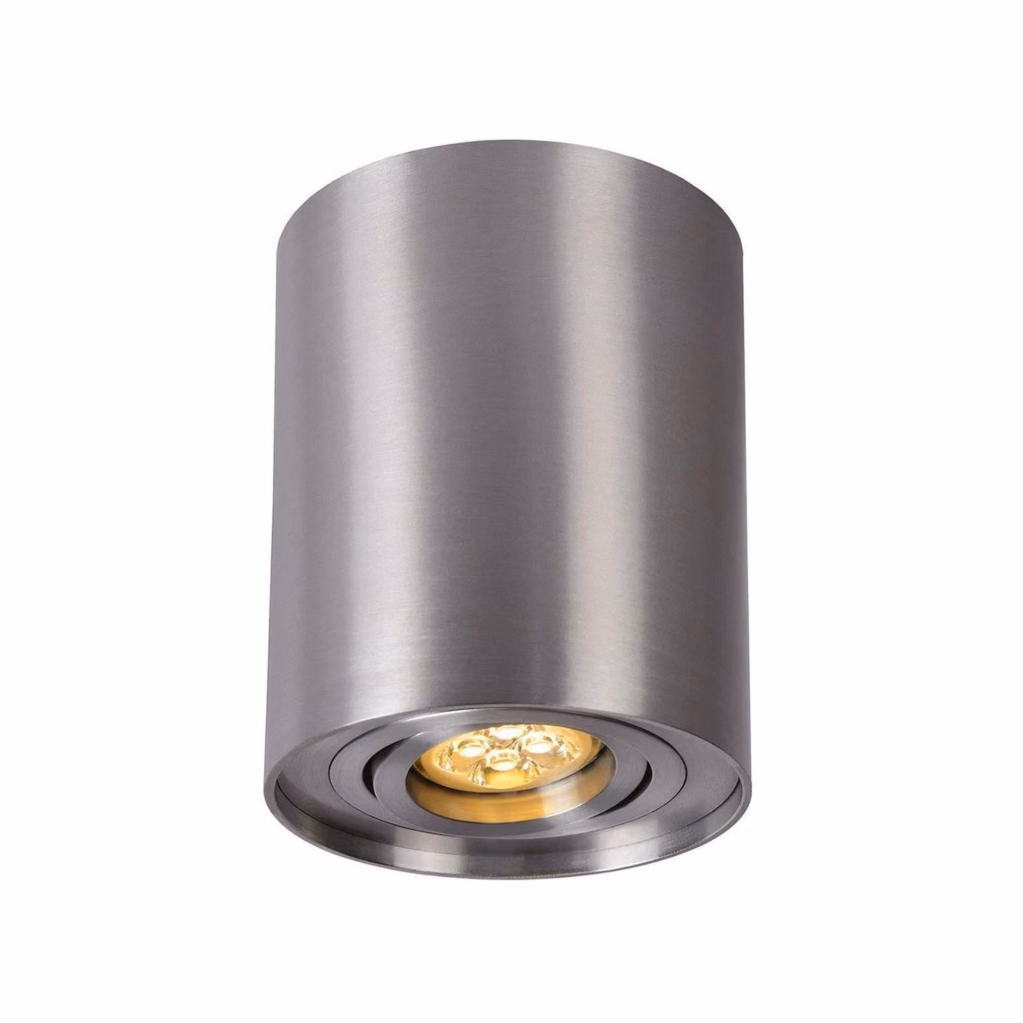 Faretto da soffitto argento D-94mm GU10 IP20 orientabile rotondo