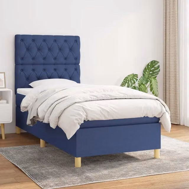 Letto Ibrido con Giroletto a Molle e Materasso vidaXL, Colore Blu e Bianco, L/P/H: 80 x 200 x 4 cm – 1