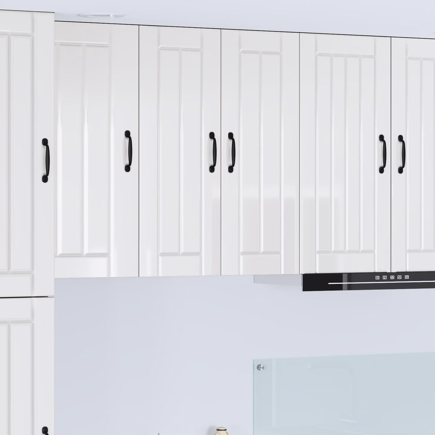 vidaXL Mobile in vetro da parete LUCCA Bianco Lucido 60 x 31 x 80 cm