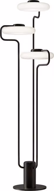 Lampada da terra LED KDLN Tratto, dimmabile, luce bianca calda, disponibile in nero o bianco