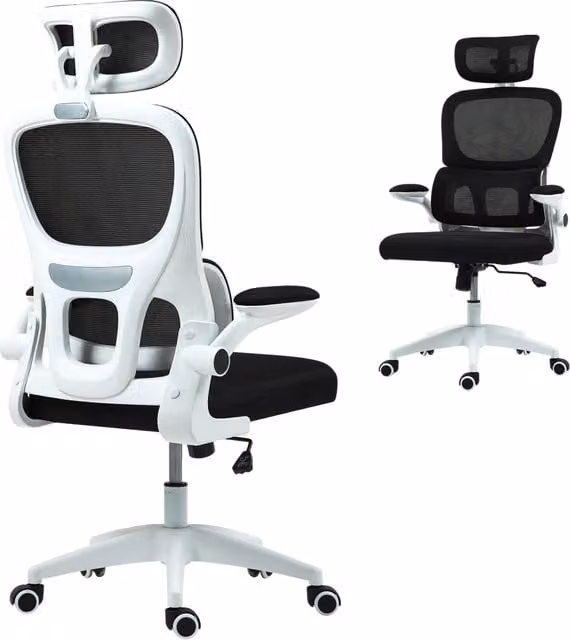 Sedia da Ufficio Ergonomica DESIGN IN con Poggiatesta, Braccioli e Ruote, Nero