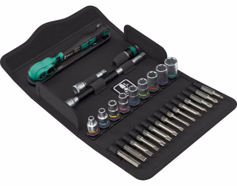 Wera 8100 SA 15 Zyklop Comfort Set di chiavi a cricchetto Leva di commutazione Attacco 1/4" in pollici