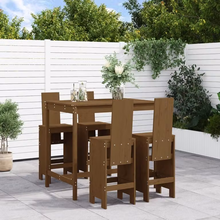 Maison Exclusive - Set Bar da Giardino 5 pz ambra in Legno Massello di Pino