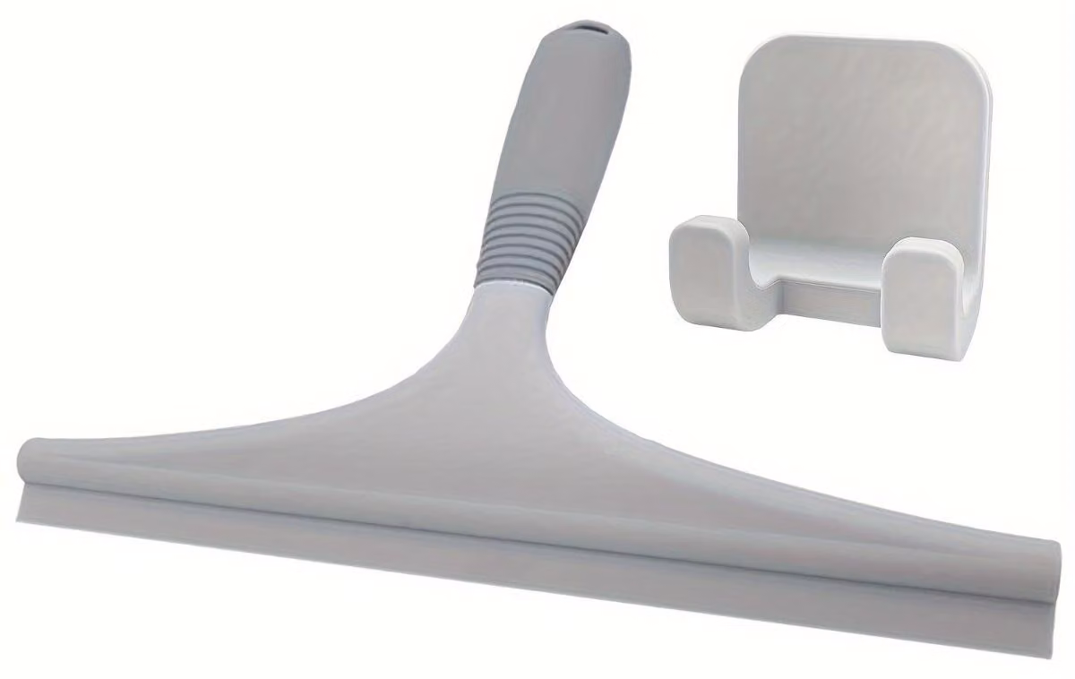 INF Raschietto Doccia in Silicone 21.5x15x3cm Lama Curva 145° Antiscivolo Grigio