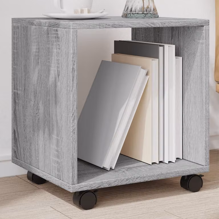 vidaXL Mobiletto con Ruote Grigio Sonoma L/P/H: 37 x 33 x 42,5 cm