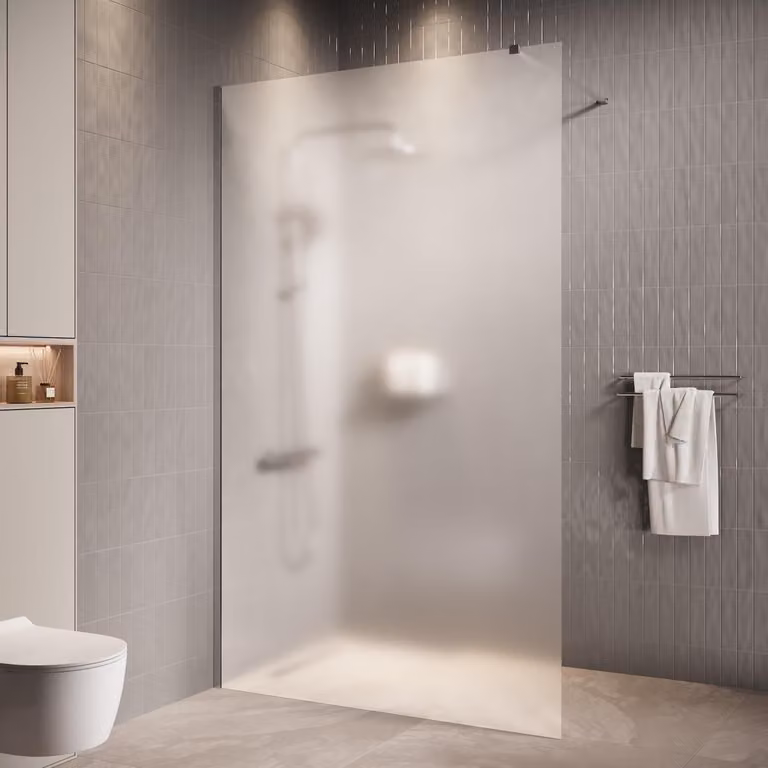 Badplaats Parete Doccia Florida 100 x 200 cm - Cromo - Doccia Walk-In 8 mm con Vetro Satinato