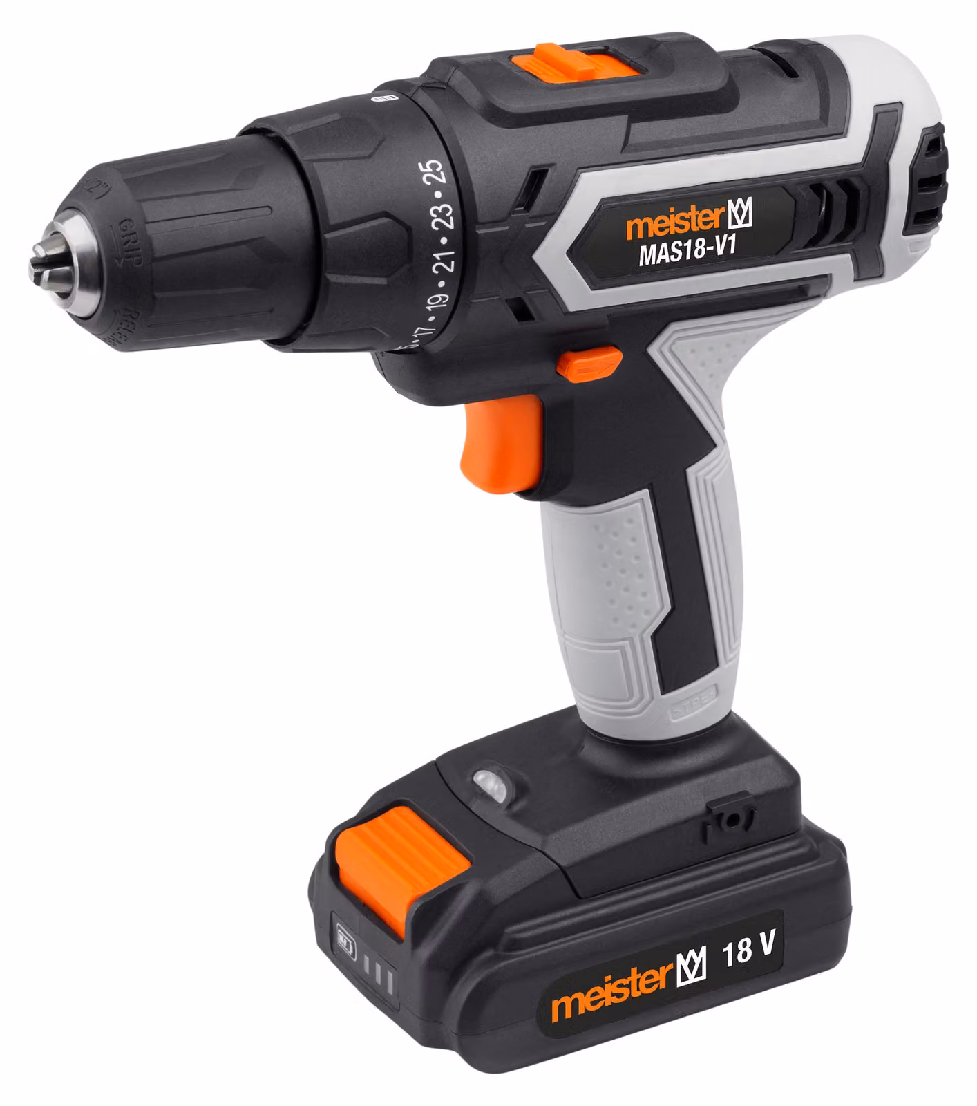 Avvitatore a batteria Meister 18 V, MAS18-V1 Batteria da 2,0 Ah Trasmissione a 2 velocità Mandrino a serraggio rapido