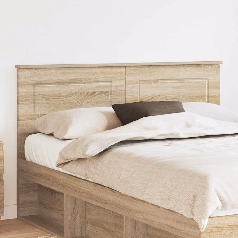 Testiera per letto moderna vidaXL in legno ingegnerizzato Rovere Sonoma, colore marrone, L: 153 cm, H: 90 cm, P: 3 cm