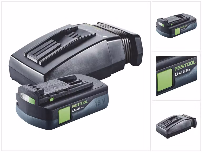 Festool Energy Set 1x BP 18 Li 3.0 C Batteria 18 V 3.0 Ah / 3000 mAh Li-Ion ( 577658 ) + TCL 6 Ladegert ( 201135 )