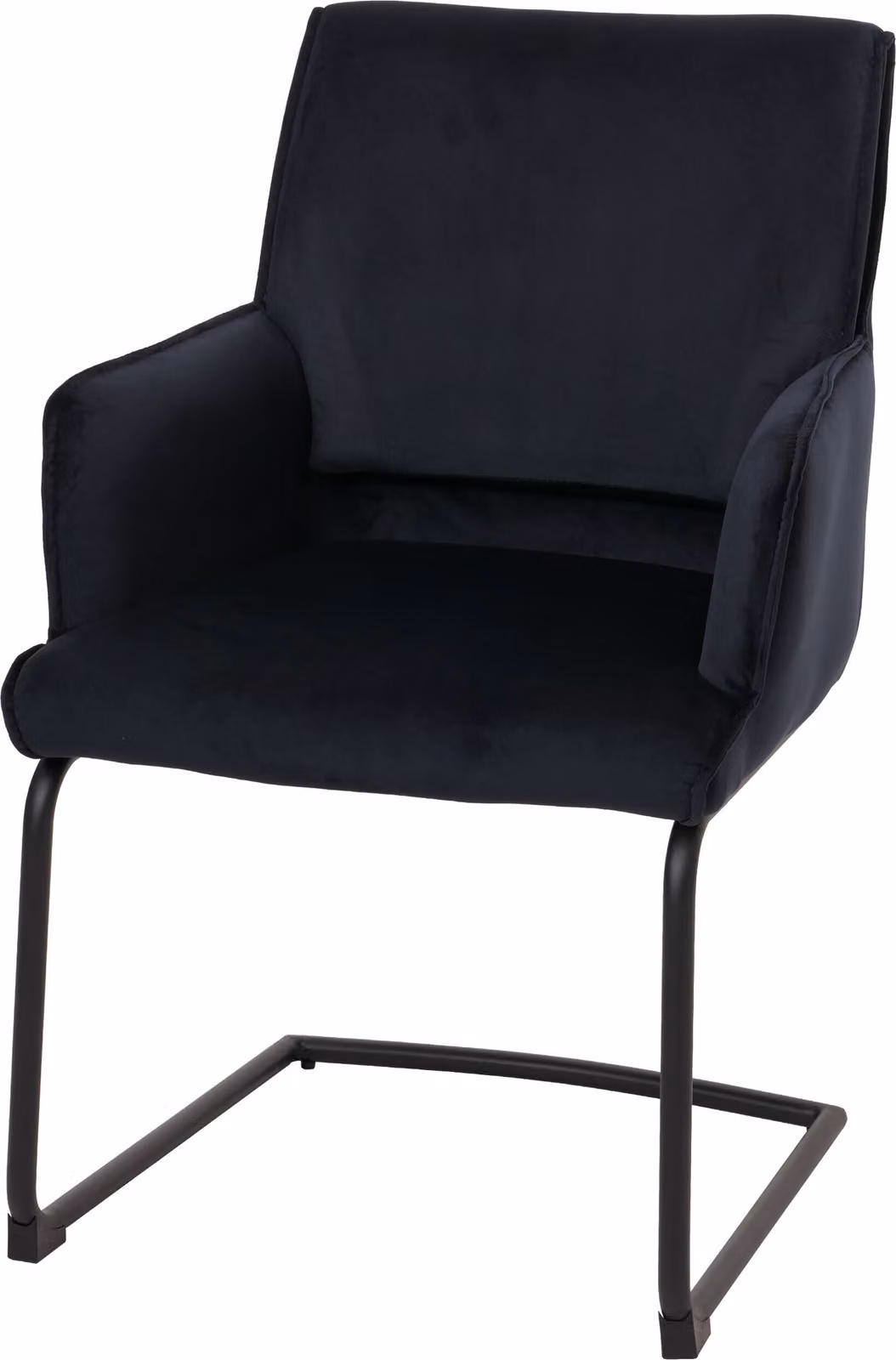 Sedia senza braccioli HWC-N60, sedia da pranzo, sedia da cucina, tessuto/materiale tessile, colore grigio antracite-blu