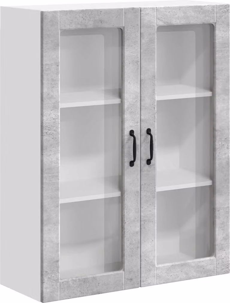 Mobile in vetro da parete LUCCA Grigio Cemento 80 x 31 x 100 cm