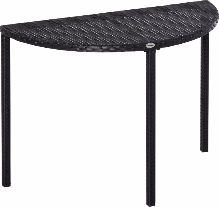 Tavolino da balcone Tavolino da giardino Tavolino da giardino in polyrattan e metallo nero 100 x 50 x 74 cm