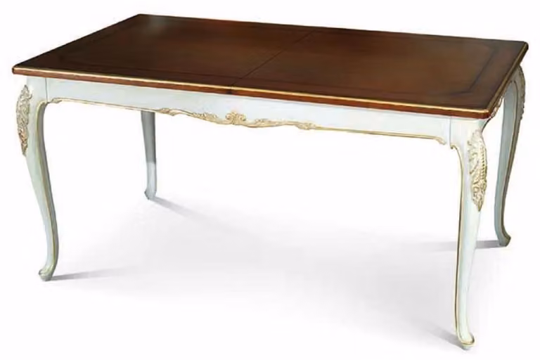 Casa Padrino tavolo da pranzo barocco marrone / bianco / oro 160-250 cm - Mobili barocchi - Italy