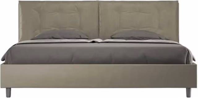 Letto matrimoniale king size Annalisa Ityhome con contenitore imbottito in similpelle color cappuccino L/P/H: 222 x 215 x 110 cm