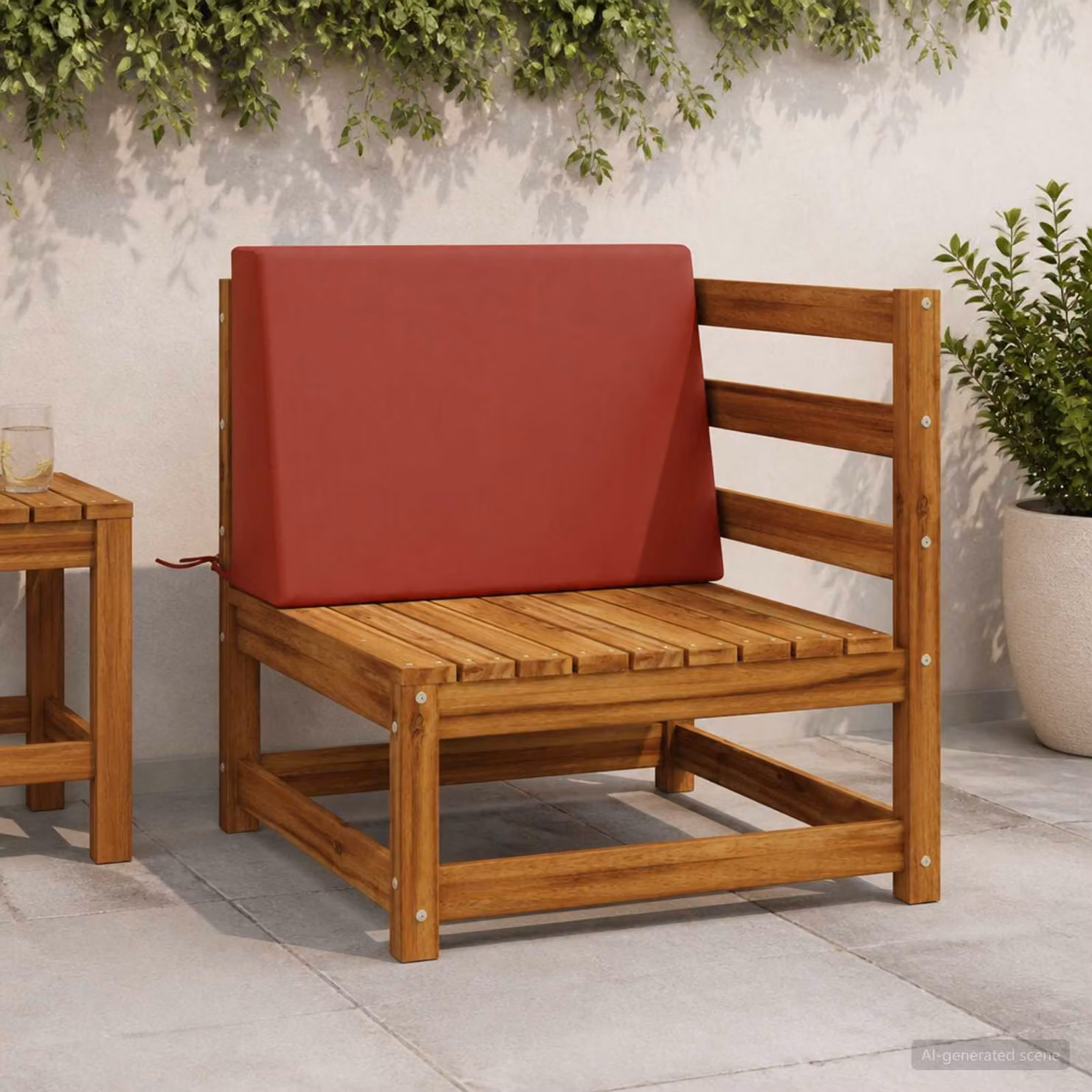 Cuscino schienale vidaXL SOEST in poliestere rosso L 60 cm x P 20 cm x H 40 cm