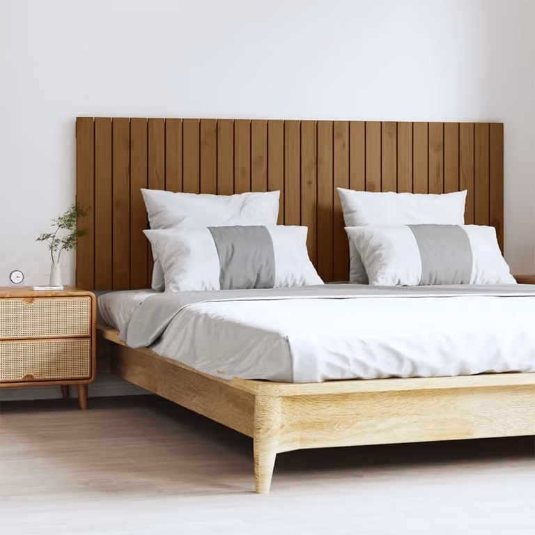 Testiera da parete vidaXL in legno massello di pino, colore marrone, L 166 x P 3 x H 60 cm