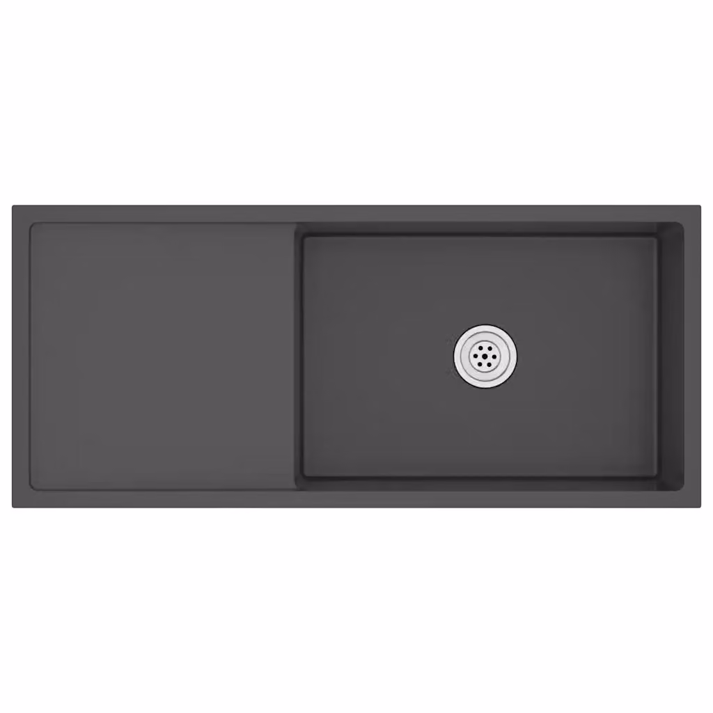 Lavello da cucina in acciaio inox nero vidaXL L/P/H: 100 x 42 x 44 cm – 2