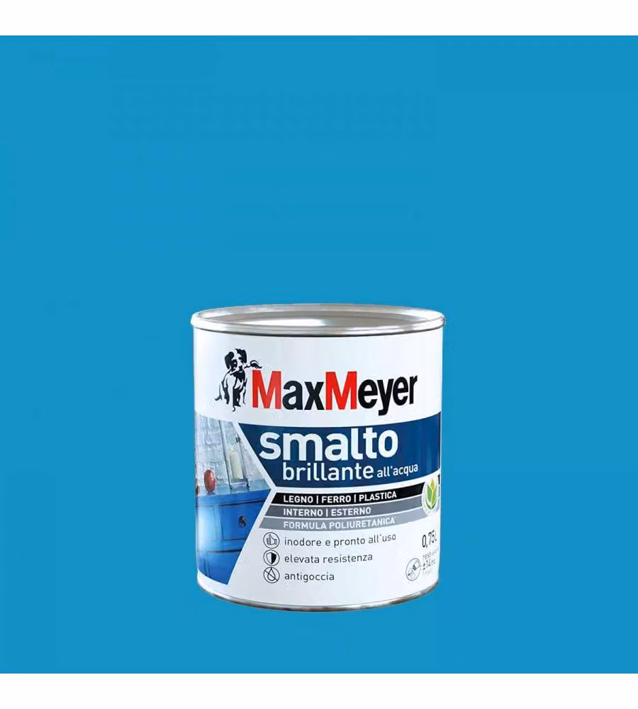 MaxMeyer Smalto Poliuretanico Brillante all'Acqua - Turchese - 0,75 l