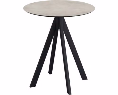 Infinity - Tavolo da patio, struttura nera + piano in HPL color pietra di luna, Ø70 cm, 1 pezzo