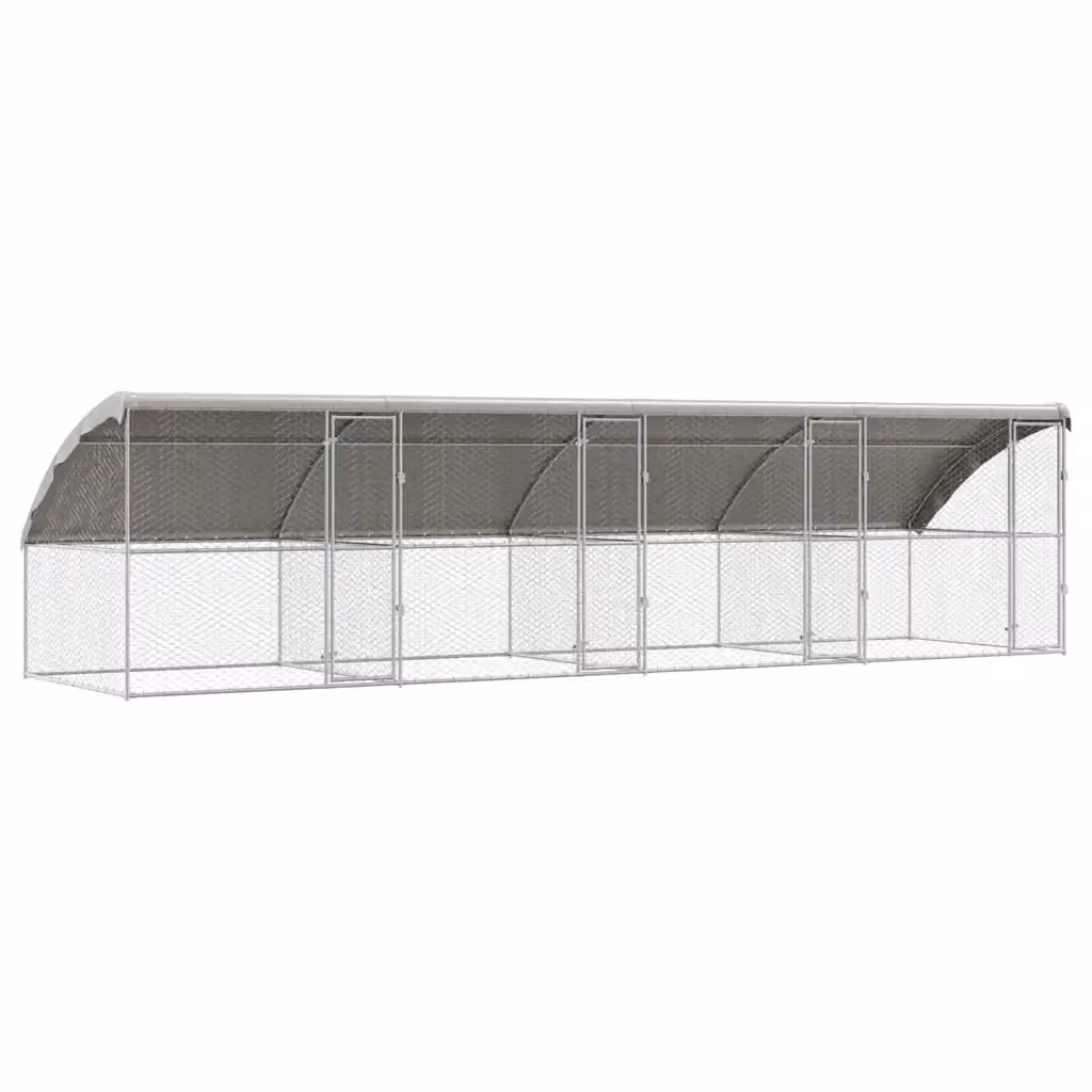 Cuccia per cani vidaXL in metallo argento resistente alle intemperie L: 8 m, P: 2 m, H: 2 m – 2