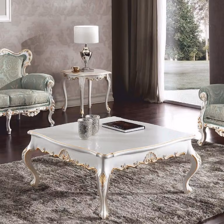Casa Padrino tavolino barocco bianco/oro 104 cm - Italy