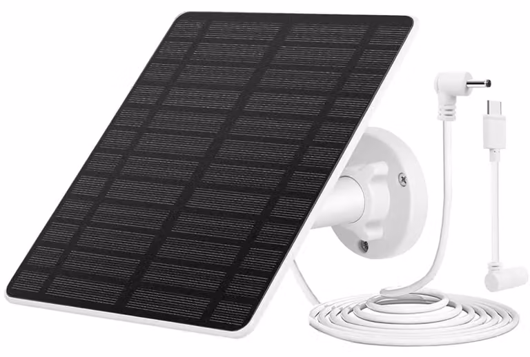 Pannello solare da 5W per telecamere di sorveglianza, con connessione USB-C, grado di protezione IP65