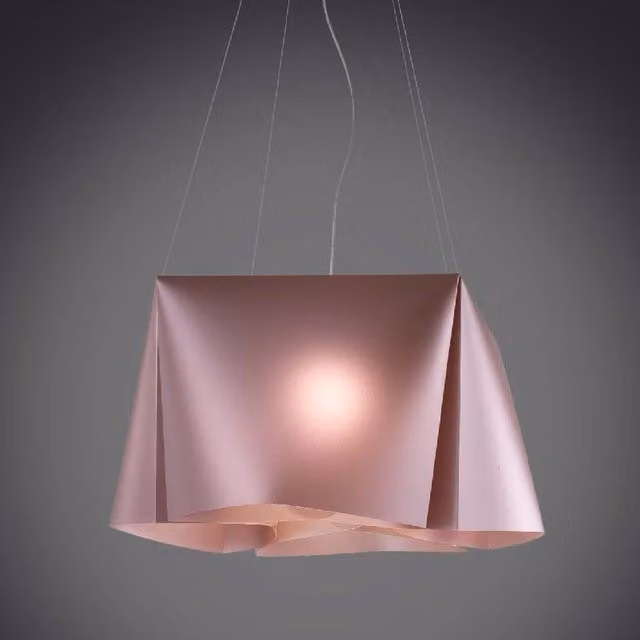 Lampadario a sospensione cinque luci luci WANDA in Polilux Rosa diametro 59x h31 cm