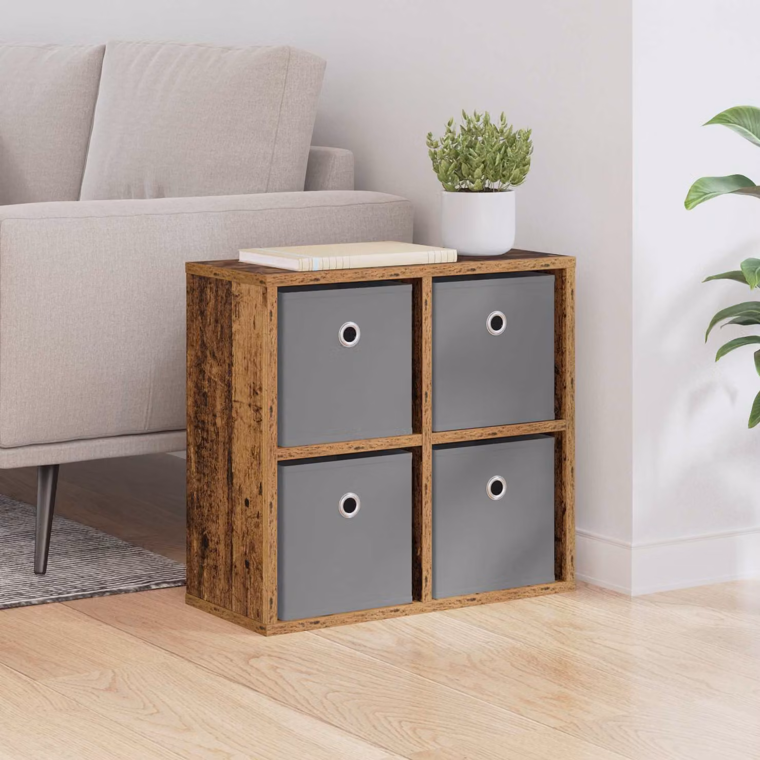 Credenza moderna vidaXL in legno effetto vecchio marrone L 49,5 x P 22 x H 47 cm