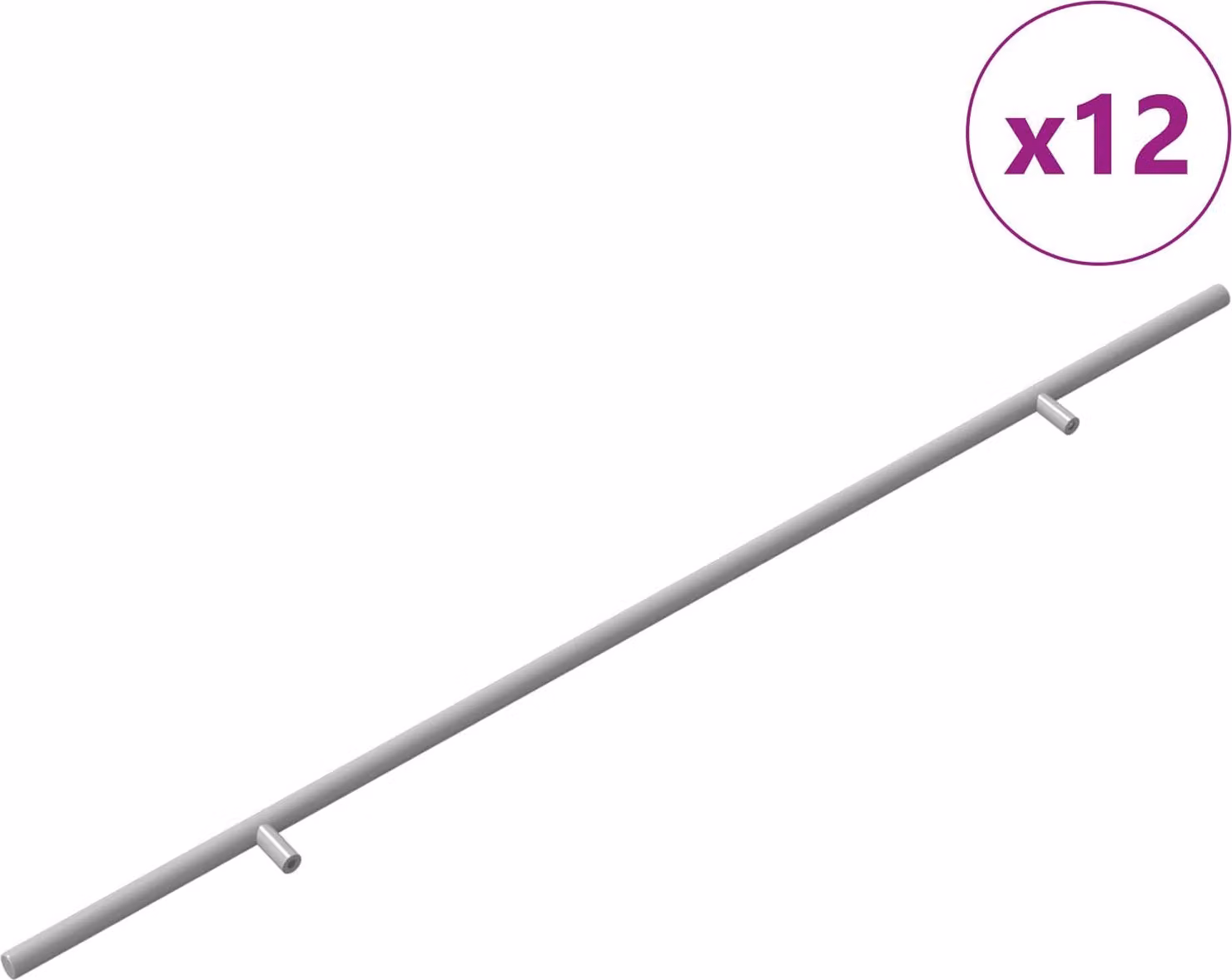 Maniglia per Armadio 12 pcs Argento 700mm Acciaio inossidabile