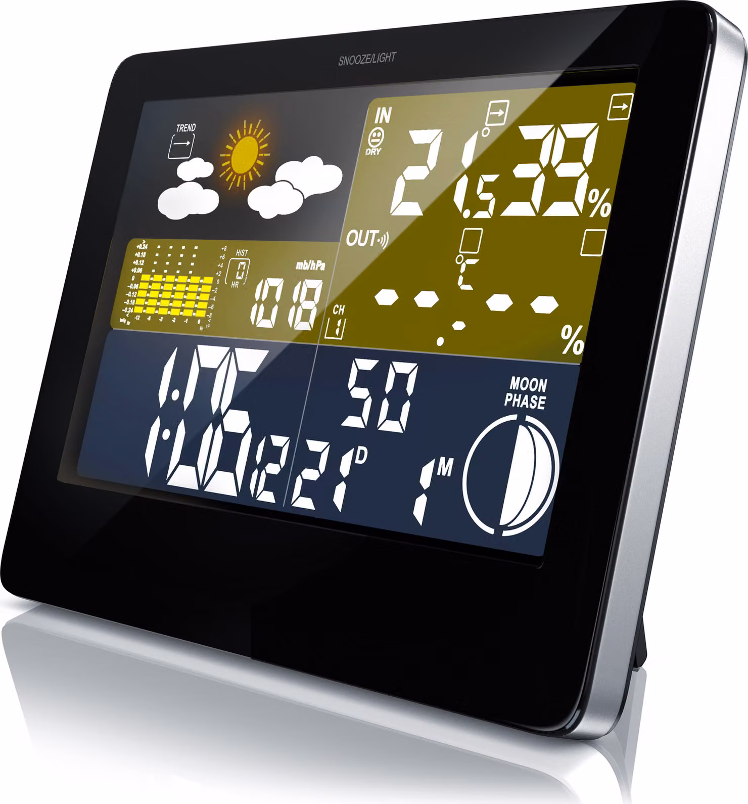Stazione meteorologica wireless BEARWARE con display LCD a colori, incluso sensore esterno e pittogramma delle previsioni del tempo