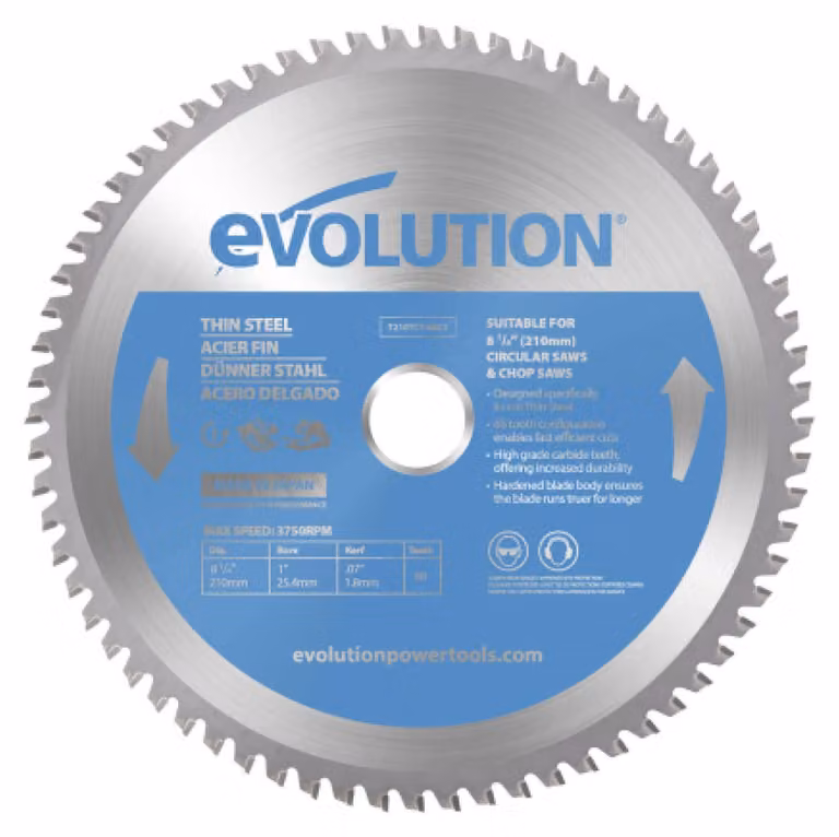 Lama circolare Evolution Power Tools T210TCT-68CS (lama circolare in metallo duro) per il taglio